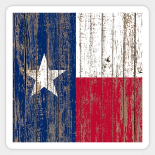 Rustic Primitive Wood Grain Western Country Texas Flag Sticker